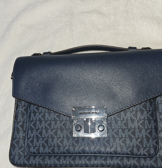 Michael Kors Rose Medium Top Handle Messenger Signature Admiral - Picture 1 of 10
